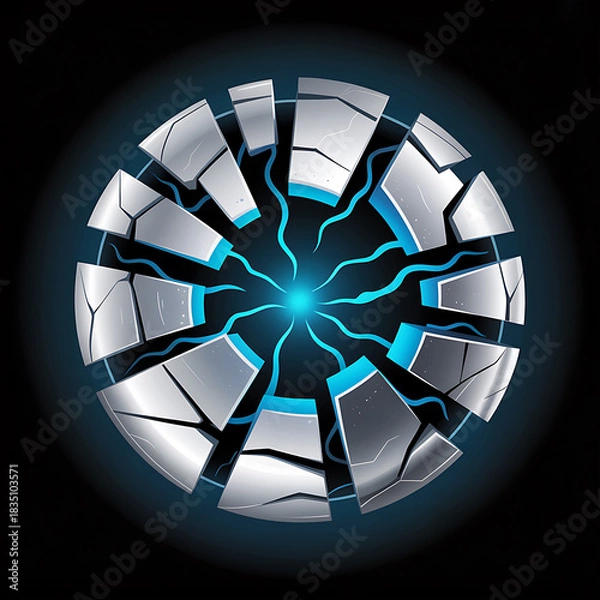 Obraz Energy Burst Shattered Sphere