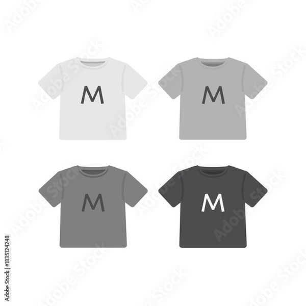 Obraz Tシャツ　服　サイズ表記（L）　イラストセット