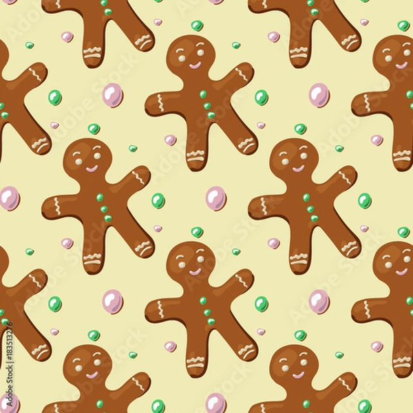 Fototapeta Gingerbread Man Pattern