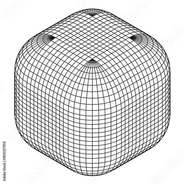 Obraz Cube of polygon mesh grid