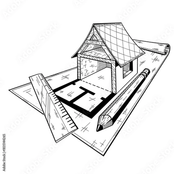 Obraz Architecture Project Construction Plan⁠
