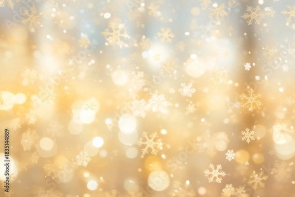 Fototapeta Snow flake window pattern bokeh effect background backgrounds snowflake abstract.