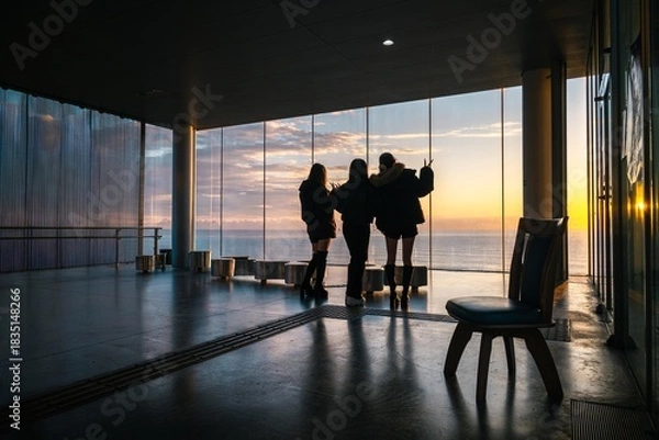 Fototapeta 日立駅の日の出
