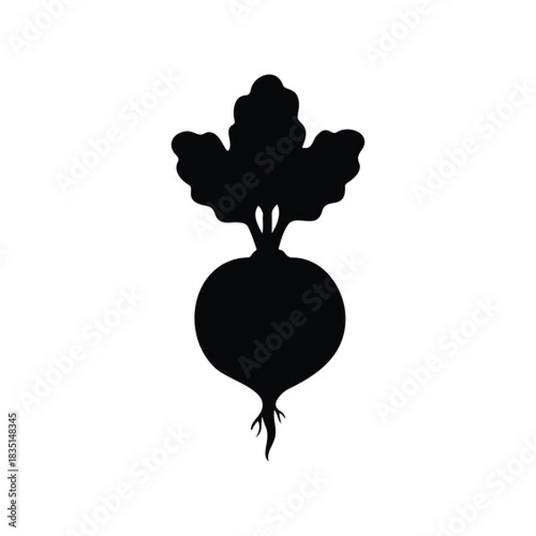 Obraz Beetroot silhouette vector flat illustration design.