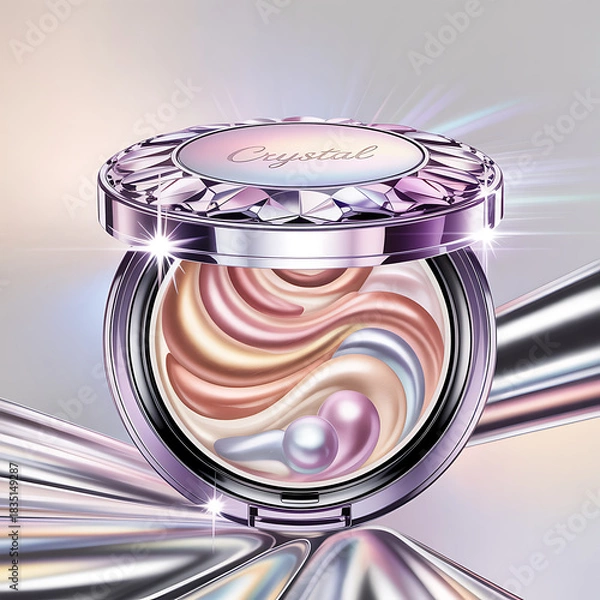 Obraz Elegant Beauty Compact with Radiant Swirl Foundation