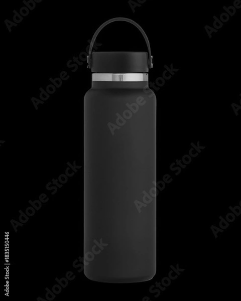 Obraz Black water bottle with handle