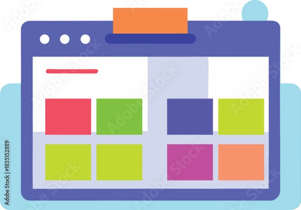 Obraz Project management kanban board with colored task cards isolated on white background