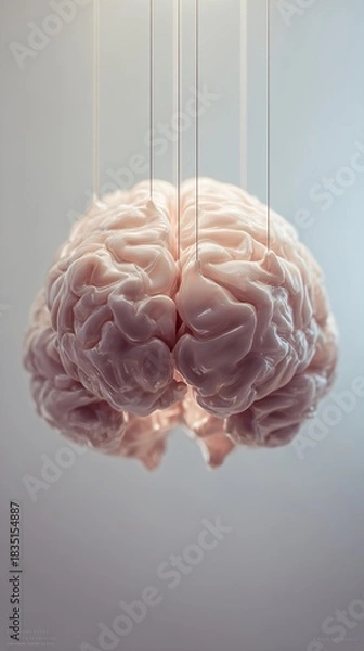 Obraz Brain puppet concept with strings controlling intelligence