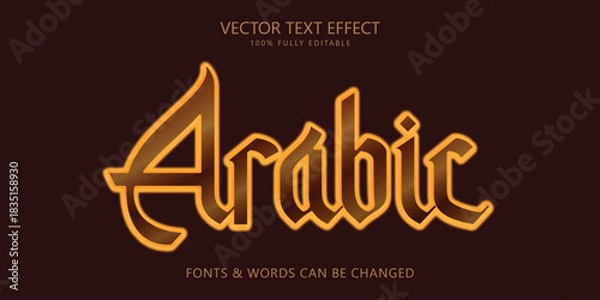 Fototapeta Arabic Vector Editable Text Effect, Arabic Calligraphy Text Style