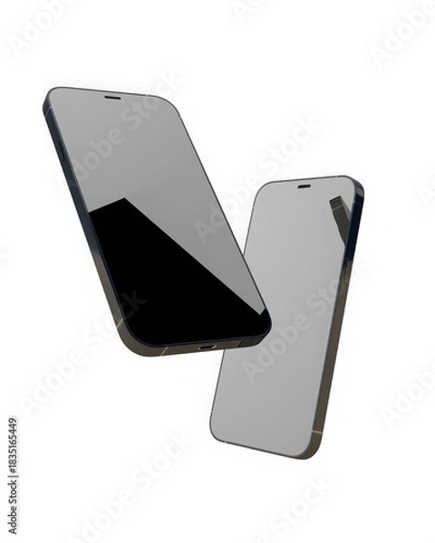 Obraz Two Smartphones with Blank Screens