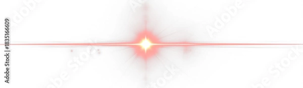 Obraz Flash glow star red bright light beam cosmic radiant burst shine.
