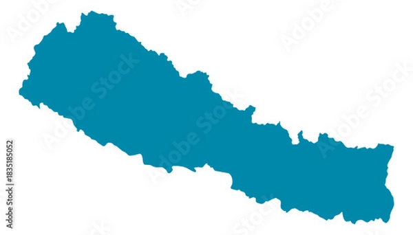 Obraz Nepal Map Silhouette Vector | Editable Blue Outline