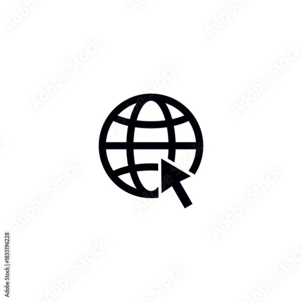Obraz Web navigation globe and cursor icon