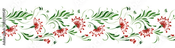 Obraz Vector floral seamless pattern from hand painted flowers on a white background