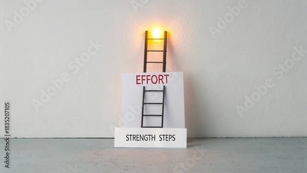 Fototapeta A Conceptual Composition of a Ladder Representing Effort and Steps