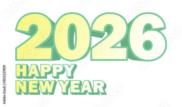 Obraz Retro Pop 2026 New Year Vector – Playful Layered Text