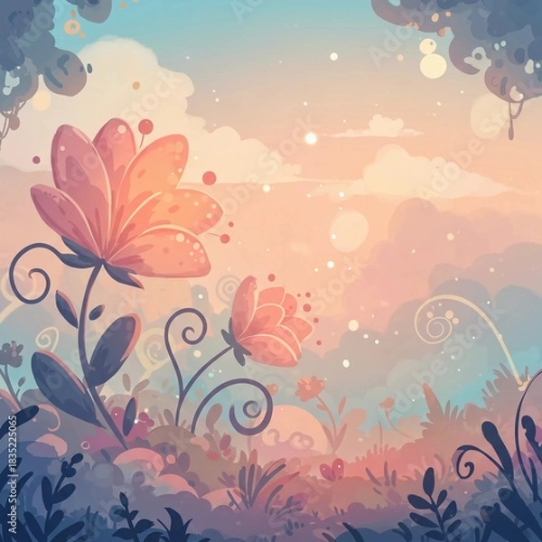 Obraz Flower in a Field at Sunset