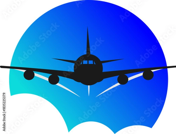 Obraz airplane in the sky vector