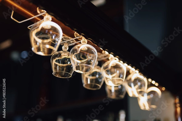 Obraz Hanging glasses on the bar