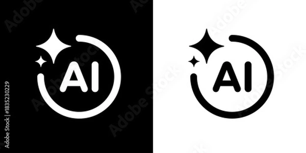 Fototapeta Computer help assistant icon. Generate AI user interface symbol. Artificial intelligence sign. Generating AI button