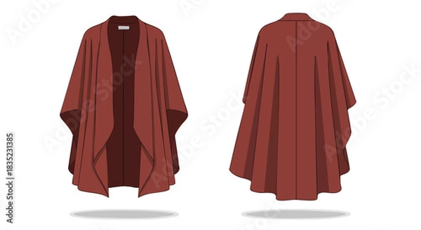 Fototapeta Fashionable russet open front cardigan visualization, designed for ultimate comfort and effortless styling versatility, showcasing a modern garment