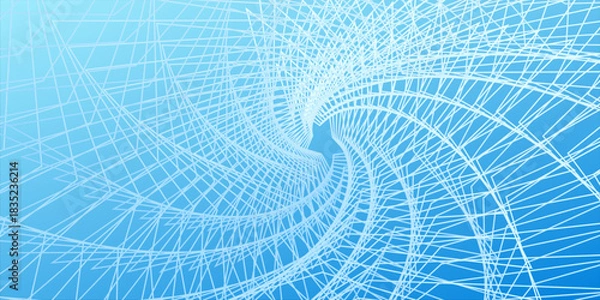 Fototapeta Abstract blue gradient background with shining lines waves. Minimalist background for banner, poster, cover, vector modern, suit for simple design