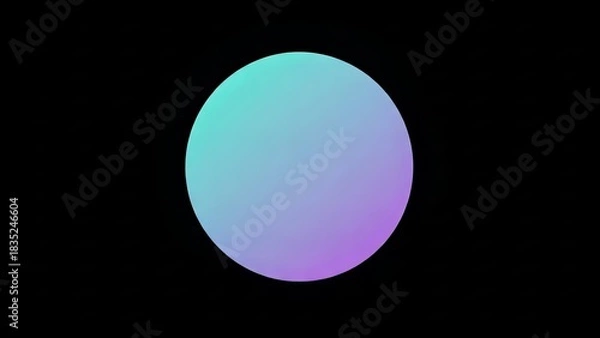 Obraz Vibrant Gradient Sphere on Black Background Abstract Design.