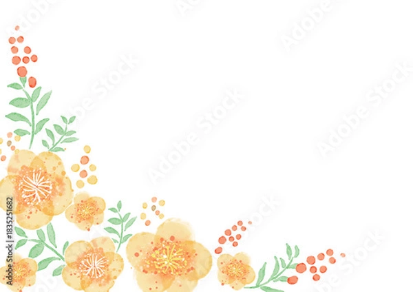 Obraz 水彩の花模様