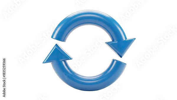 Fototapeta Blue Circular Arrows Rotating on White