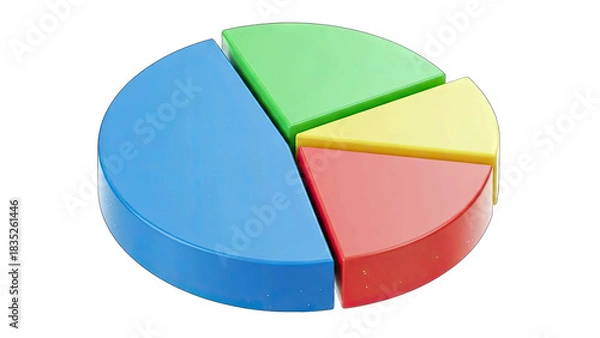 Fototapeta Colorful Pie Chart on White Background