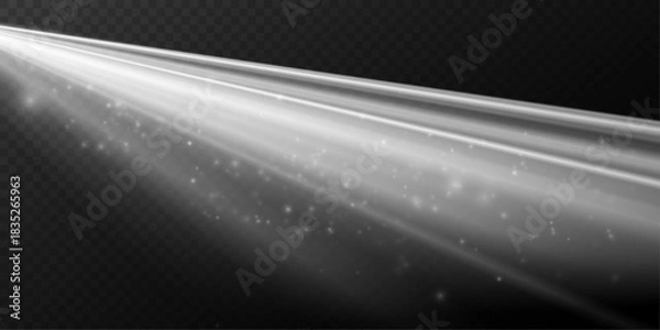 Fototapeta Realistic Volumetric Light Effect with Dust for Scene Highlighting.