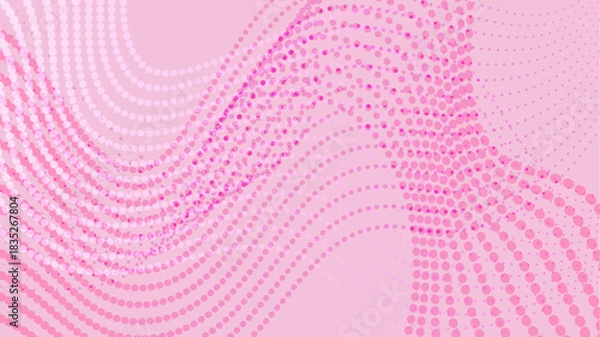 Obraz ドットの曲線とピンクの背景イラスト