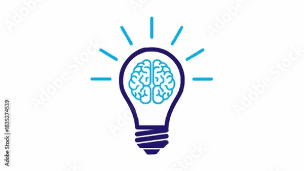 Obraz Light bulb with brain inside representing idea