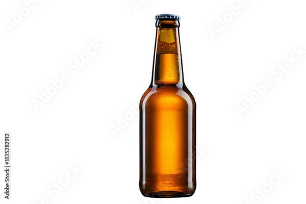 Obraz Eine Bierflasche vor transparenten Hintergrund
