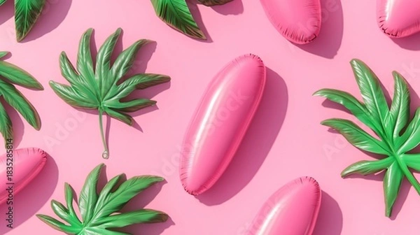 Fototapeta Vibrant Palm Inflatable Toy Pattern Design