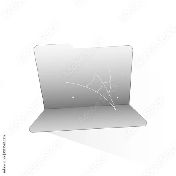 Fototapeta modern flat illustration of open empty folder. no files, missing data, empty storage, or unavailable documents. for UI placeholders, error pages, empty states, file management apps, digital storage