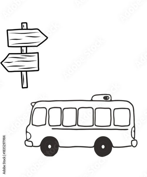 Obraz school bus icon illustration White Background 