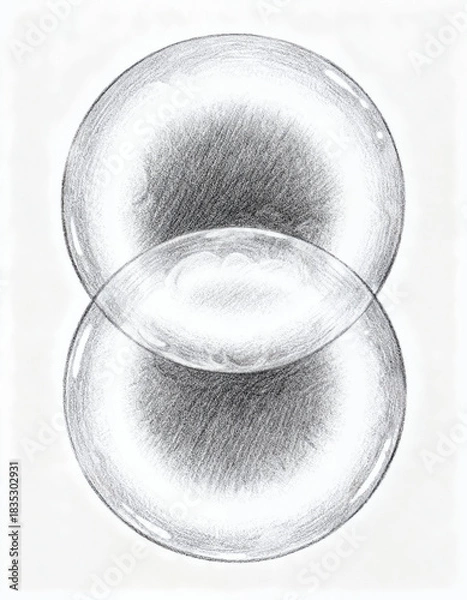 Obraz Two Overlapping Circular Shapes with Soft Light and Shadow Effects