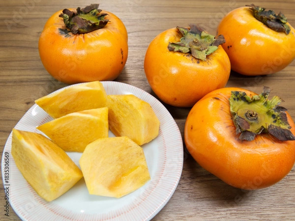 Obraz 路地物の柿　カット