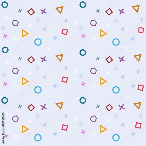 Fototapeta Seamless pattern with geometric shapes. Pattern with multicolored geometric shapes.