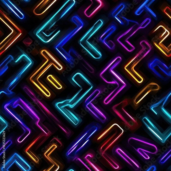 Obraz Neon arrows pointing every direction simultaneously infusing energy into a boldly futuristic seamless pattern