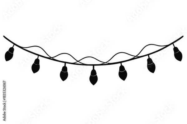 Fototapeta twisted string lights vector icon silhouette illus