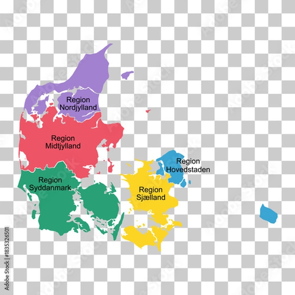 Obraz Denmark map symbol shape, travel web flat concept icon vector illustration .