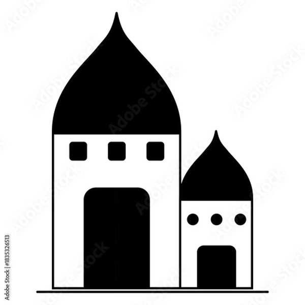 Obraz Islamic mosque icon, arabic faith culture design, flat web isolated vector illustration .