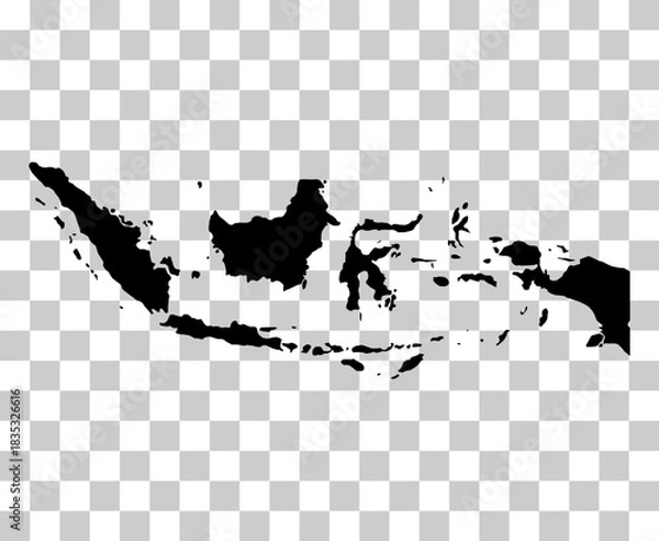 Obraz Indonesia detailed map shape, Flat web graphic concept icon symbol vector illustration .