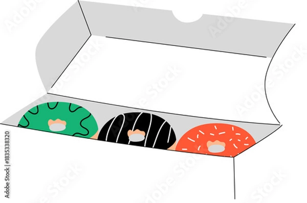 Obraz Donut Box Vector Illustration
