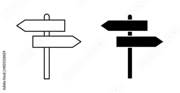 Obraz Direction Signboard Icon – Wayfinding Arrow Post Vector