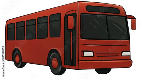 Obraz Red bus isolated on white