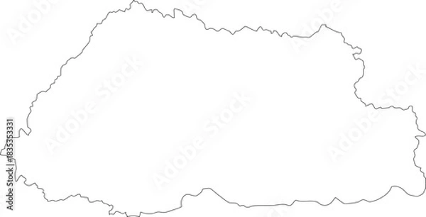 Fototapeta Bhutan Map Isolated Outline Stroke Vector Map Editable