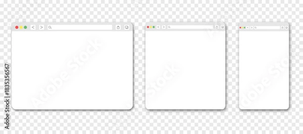 Obraz Set of web browser windows